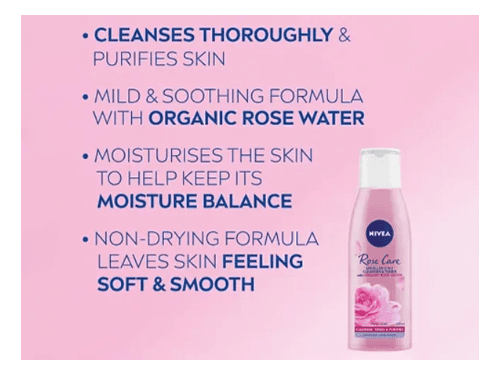Nivea Rose Care Micellar 2 in 1 Cleanser and Toner with Organic Rose Water 200ml - GERMANY (3)
