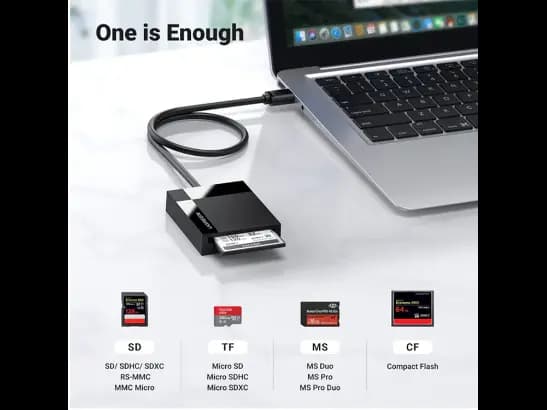 Ugreen USB 3.0 to TF SD Dual Card Reader (Black) – 30333 (2)