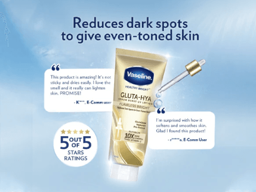 Vaseline Gluta-Hya Flawless Glow Serum Burst UV Lotion 330ml - THAILAND (2)