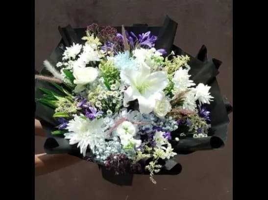 Black on White Flower Bunch