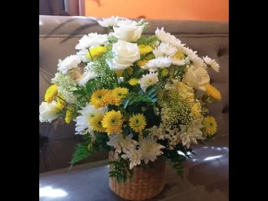 Yellow Girl Flower Basket