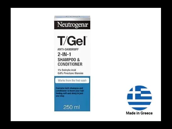 Neutrogena T/Gel Anti-Dandruff 2 in 1 Shampoo and Conditioner 250ml - GREECE