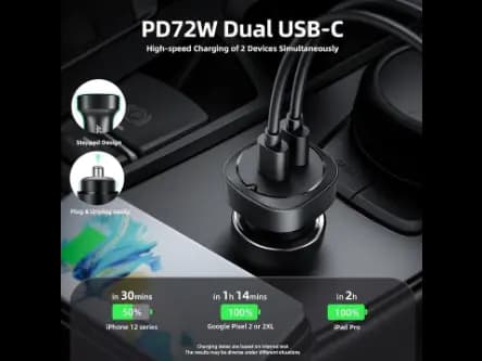 ACEFAST B2-72W Dual USB-C, Dual-port Metal Fast Car Charger (3)