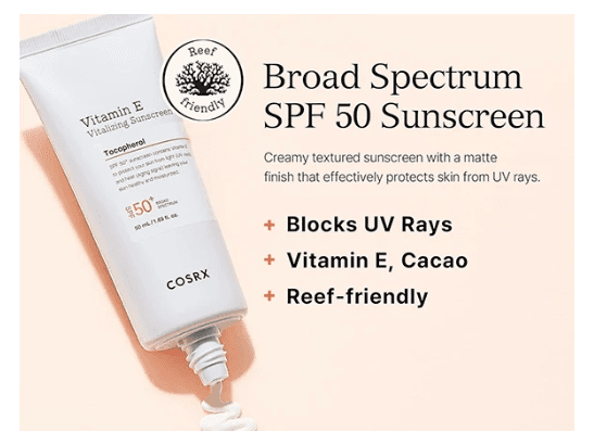 Cosrx Vitamin E Vitalizing Sunscreen SPF 50 50ml (2)