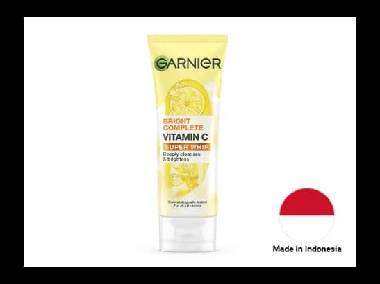 Garnier Bright Complete Vitamin C Super Whip Deeply Cleanses & Brightens 100ml - INDONESIA
