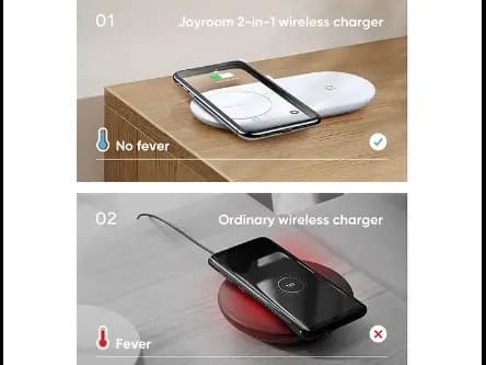 Joyroom JR-a26 2 in 1 Wireless Charger, 15 Watts, Black (2)