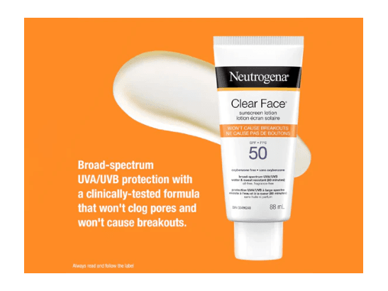 Neutrogena Clear Face Oil Free SPF 50 Sunscreen 88ml - CANADA (2)