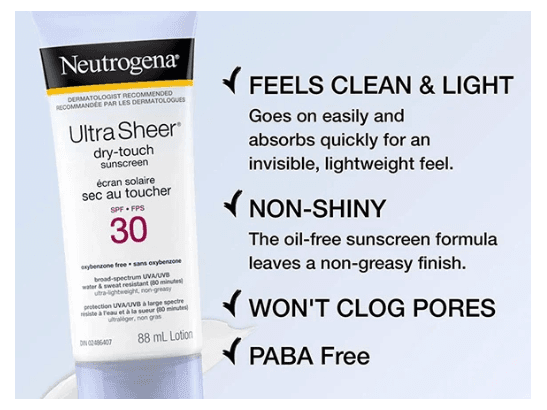 Neutrogena Ultra Sheer Dry Touch Sun Cream SPF 30 88ml - CANADA (4)