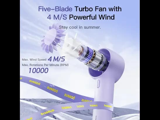 Baseus GoTrip DT1 Mini Turbine Handheld Fan Nebula Purple - C10272300511-00 (5)