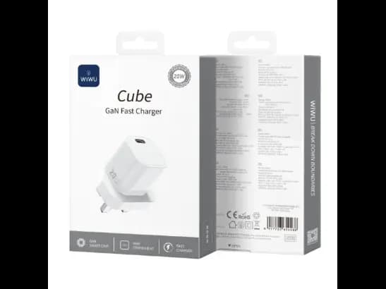 Wiwu WI-G014 Cube 20w Gan Fast Charger Adapter White UK - 6 Month Warranty (3)