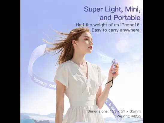 Baseus GoTrip DT1 Mini Turbine Handheld Fan Nebula Purple - C10272300511-00 (6)