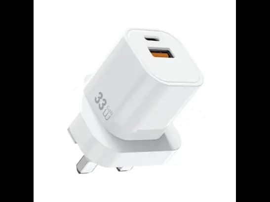 Wiwu WI-G017 Cube 33w USB-A and Type-C Gan Fast Charger Adapter White UK - 6 Month Warranty