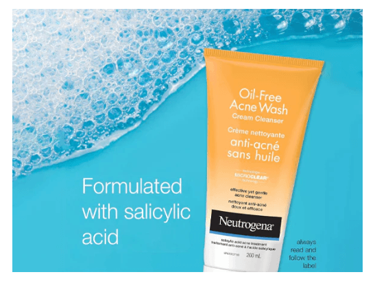 Neutrogena Oil-Free Acne Wash Cream Cleanser 200ml - CANADA (2)