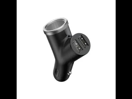 Baseus Y Type Car Charger with 2x USB and Extended Lighter Port 3.4A black (2)