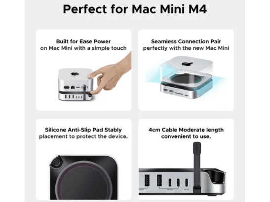 UGREEN 11-in-1 Type-C Docking Station (Mac Mini M4 or M4 Pro ) – CM841 - 65487 (4)