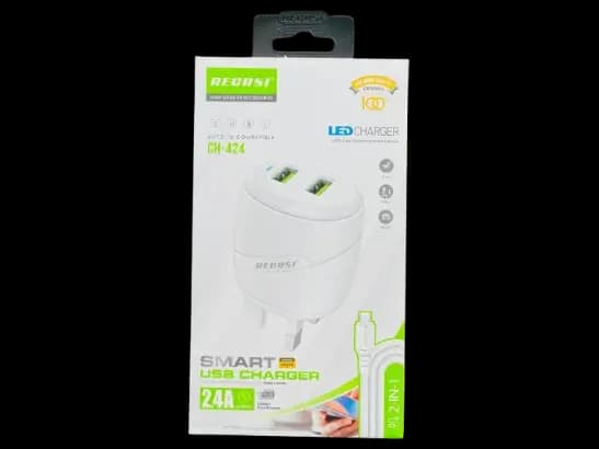 Recrsi CH-24 LED Charger , 2.4A output Adapter 2 in 1