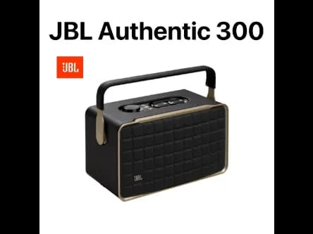 JBL Authentic 300 – Retro-Style Wireless Smart Speaker with Wi-Fi, Bluetooth & 100W Output with 6 months warranty