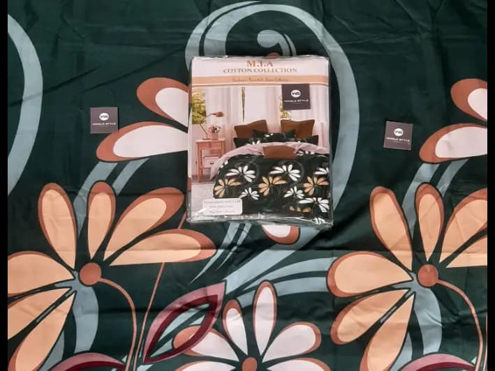 Mia Cotton King Size Bedsheet With 2 Pillow Covers (90 x 100) / MIA 120 (3)