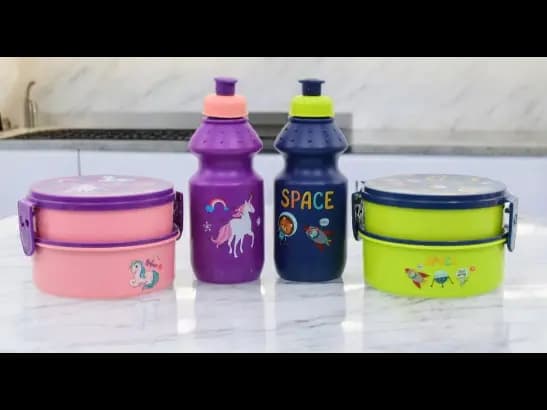 3-Piece Children's School Lunch Box Kit for Boys and Girls