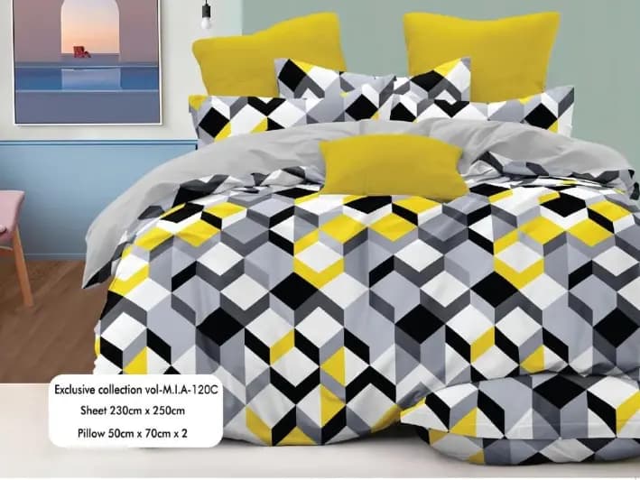 Mia Cotton King Size Bedsheet With 2 Pillow Covers (90 x 100) / MIA 120