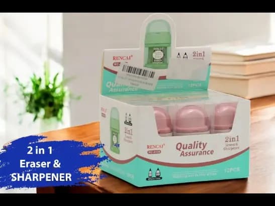 2 in 1 Colorful Eraser and Sharpener for Kids