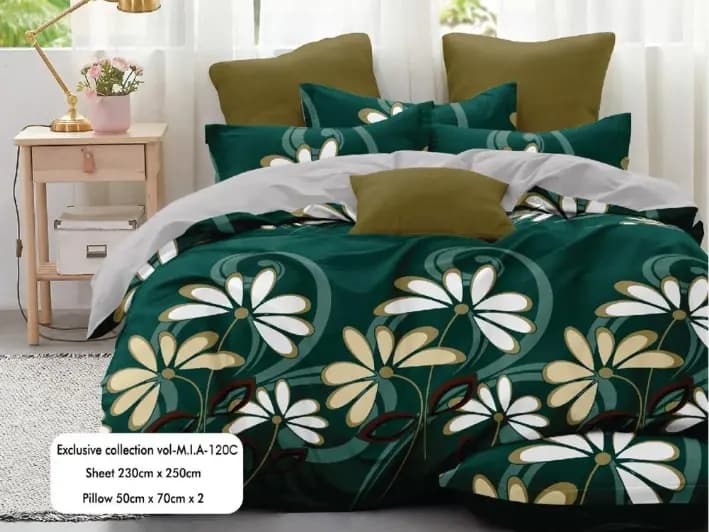Mia Cotton King Size Bedsheet With 2 Pillow Covers (90 x 100) / MIA 120