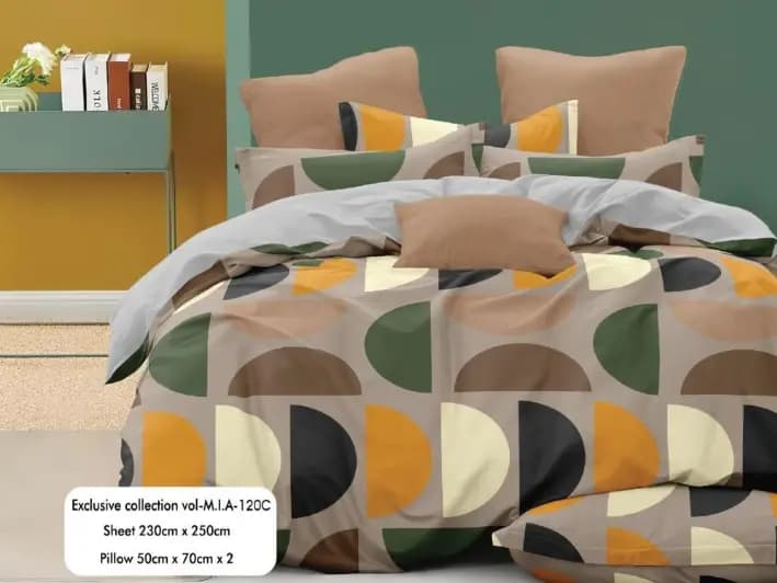 Mia Cotton King Size Bedsheet With 2 Pillow Covers (90 x 100) / MIA 120