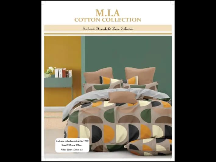 Mia Cotton King Size Bedsheet With 2 Pillow Covers (90 x 100) / MIA 120 (2)