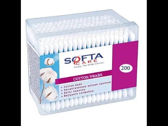 Cotton Ear Bud, Rectangular Plastic Container, 200's