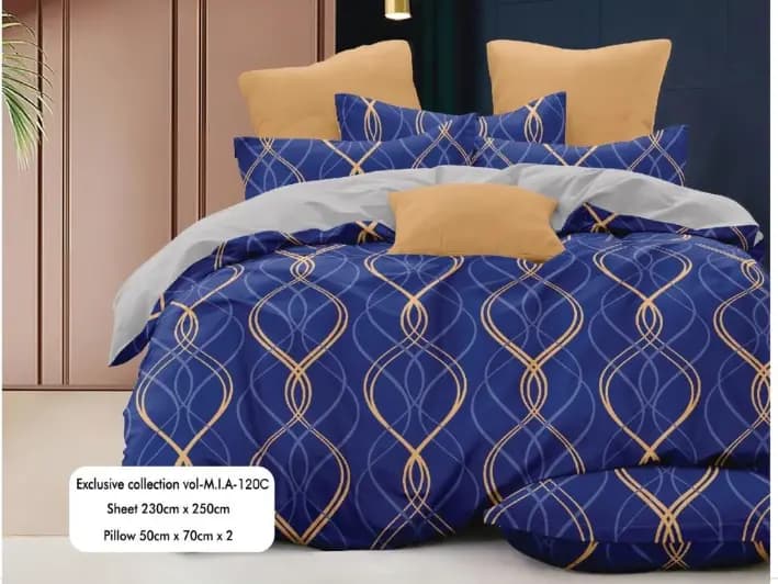 Mia Cotton King Size Bedsheet With 2 Pillow Covers (90 x 100) / MIA 120