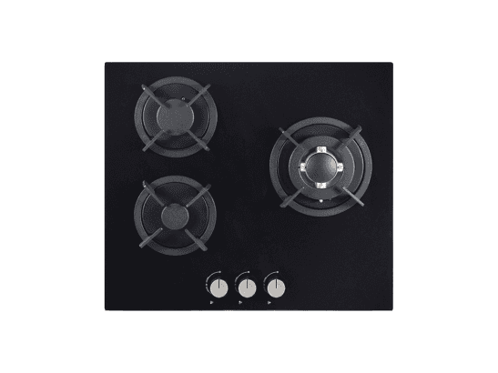 COOKER HOB 3B-AUTOMATIC PULESE IGNITION-TEMPERED GLASS (SGH-3/134GT)