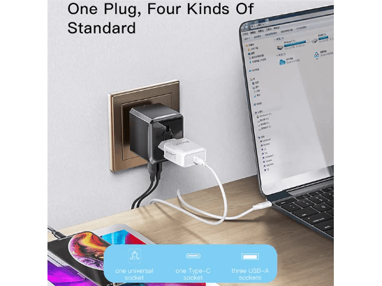 Yesido MC10 Universal Travel Adapter 3 USB 1 USB-C Port (4)