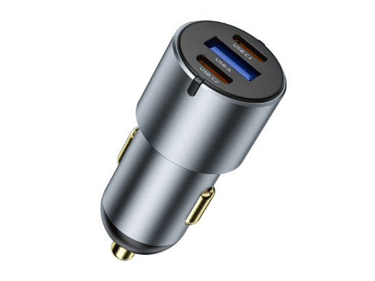 WiWU Wi-CC032 Nano Pro 60W PD Fast Car Charger – USB & Dual Type-C with 6 Month Warranty (2)