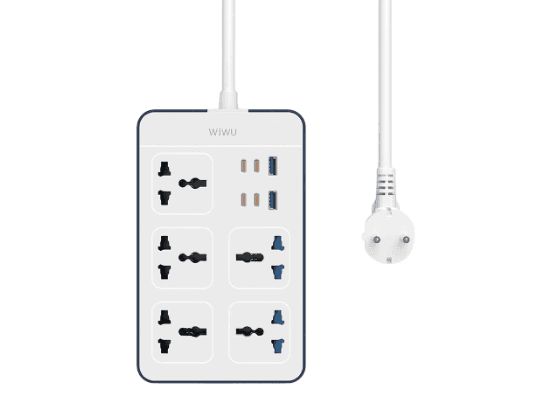 WiWU Wi-S006 2500W GaN 11 in1 Power Strip – White with 6 Month Warranty