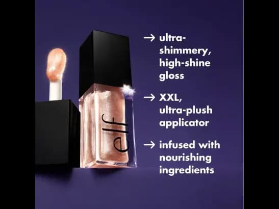 E.L.F cosmetic glow reviver lip oil glimmer , high-shine finish , 7.6 ml - Divine Wine - Imported from Canada (5)
