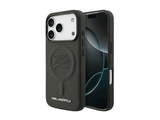 Karl Lagerfeld Magsafe PU Initial Deboosed Case for iPhone 17 Pro – Black