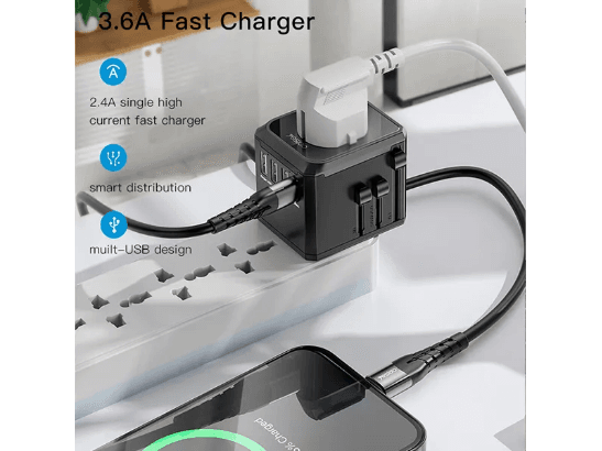 Yesido MC10 Universal Travel Adapter 3 USB 1 USB-C Port (5)