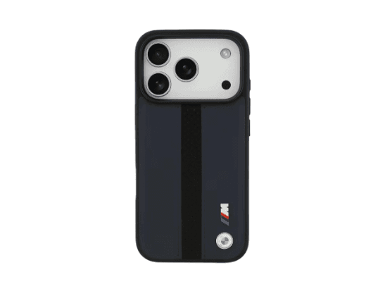 BMW Magsafe PU Perforated Stripes Leather Case for iPhone 17 Pro / 17 Pro Max – Navy/Black (2)