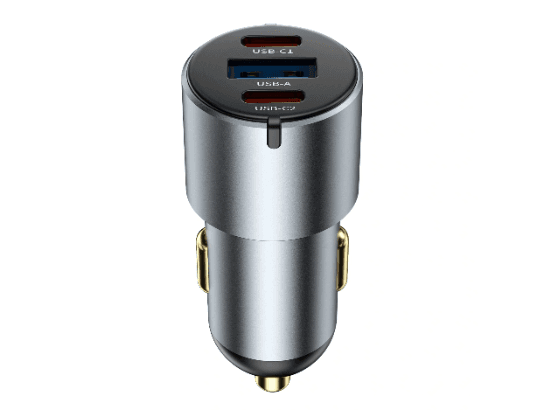 WiWU Wi-CC032 Nano Pro 60W PD Fast Car Charger – USB & Dual Type-C with 6 Month Warranty