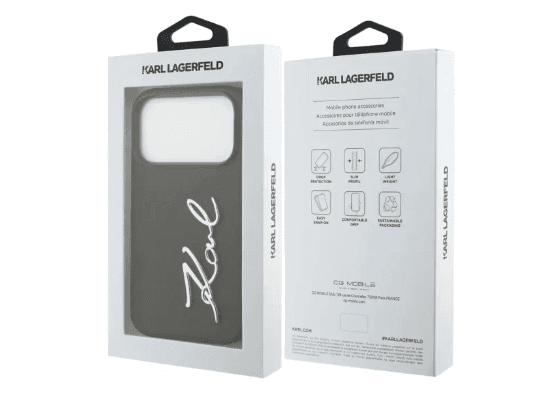 Karl Lagerfeld Magsafe PU Script Logo Case for iPhone 17 Pro – Black (6)