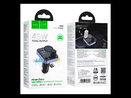 HOCO E86 48W DUAL PORT PD30W QC3.0 BT FM CAR TRANSMITTER (4)