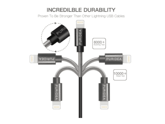 Puridea Lightning to USB Data Cable (20cm) (2)