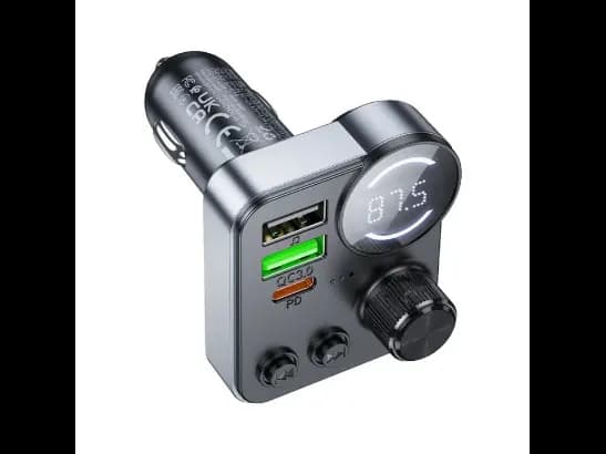 HOCO E86 48W DUAL PORT PD30W QC3.0 BT FM CAR TRANSMITTER (2)