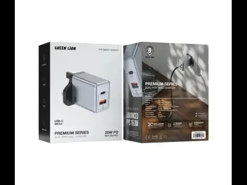GREEN LION USB PD 20W PREMIUM UK PLUG DUAL PORT (2)