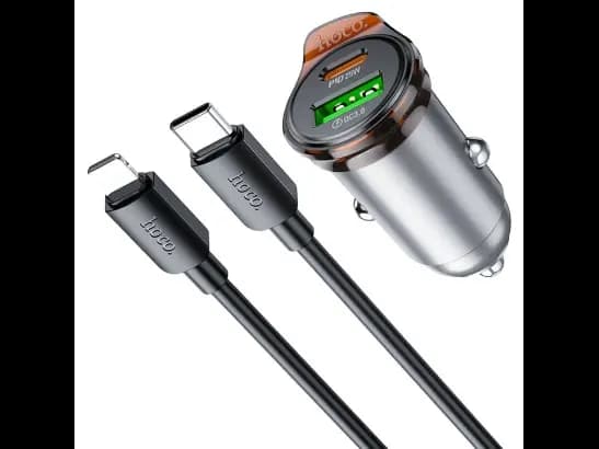 HOCO NZ16A 43W DUAL PORT PD25W QC3.0 TYPE-C TO IP CAR CHARGE (2)