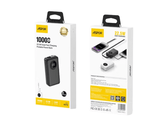 Aspor A372 10000mAh 22.5W Dual Fast Charging Power Bank (3)