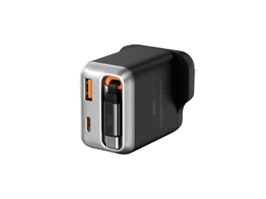 Wiwu WI-G029 Helix 35w PD QC Gan Fast Charger Black (2)