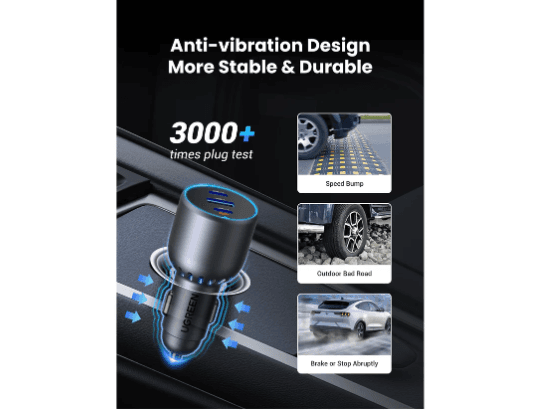 UGREEN 75W Dual Type-C 1x USB Ports Metal Car Charger – EC703 – 35024 – 1 Year Warranty (4)