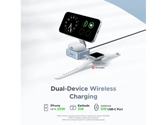 UGREEN 25W Qi2 MagFlow 2-in-1 Magnetic Wireless Charger – W752 – 55960B – 1 Year Warranty (5)