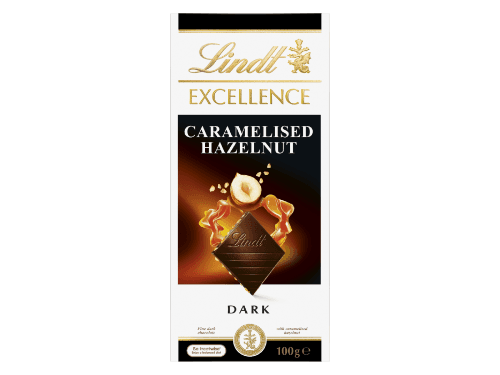 Lindt Excellence Dark Caramelised Hazelnut Chocolate 100G